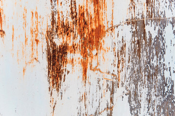 Metal Rust Background Metal Rust Texture. Beautiful unusual background. Rusted white painted metal wall.