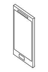 smartphone device technology wireless isometric vector illustration thin line