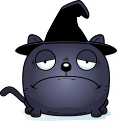 Cartoon Sad Witch Cat