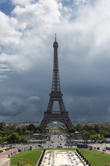Eiffel Tower in Paris, France seen from the Palais de Chaillot.