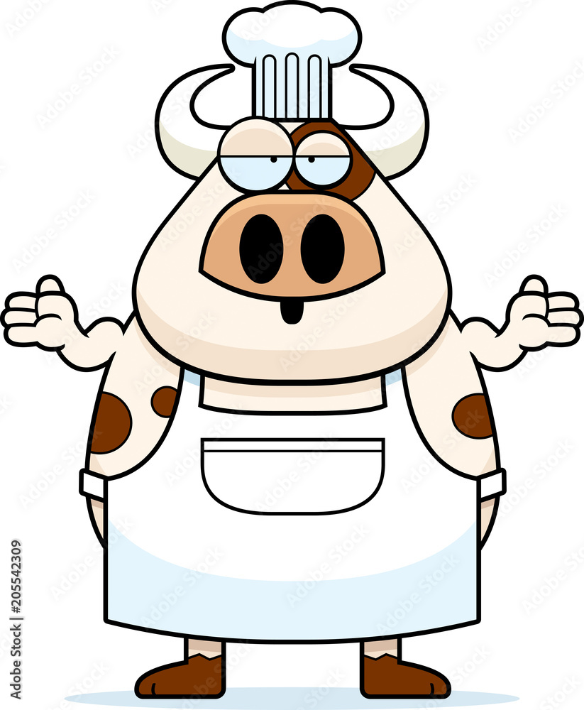 Canvas Prints confused cartoon cow chef