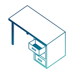 office desk isometric icon vector illustration design