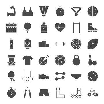 Sport Fitness Solid Web Icons
