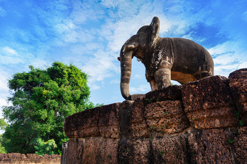 elephant sculpture in East Mebon temple, Cambodia