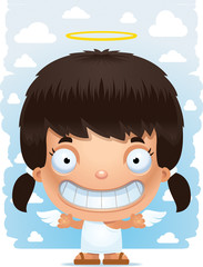 Cartoon Girl Angel Smiling