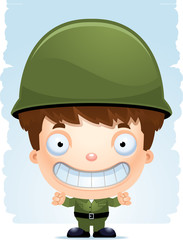 Cartoon Boy Soldier Smiling