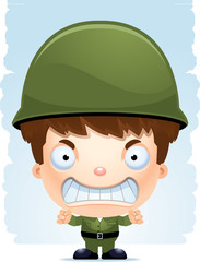 Angry Cartoon Boy Soldier