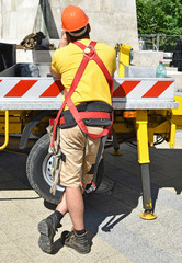 Construction workers at work outdoors.
