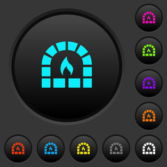 Stone oven dark push buttons with color icons