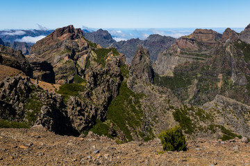 View from the Miradouro do Juncal near Pico do Arieiro in Madeira island, Portugal