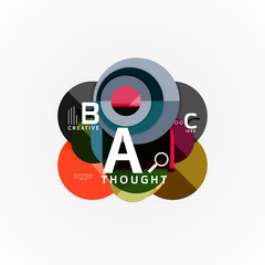 Abstract geometric option infographic banners, a b c steps process