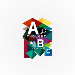 Abstract geometric option infographic banners, a b c steps process