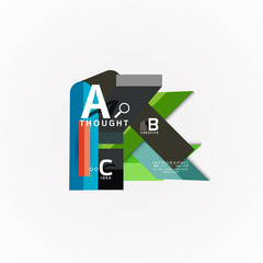 Abstract geometric option infographic banners, a b c steps process