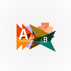 Abstract geometric option infographic banners, a b c steps process