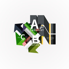 Abstract geometric option infographic banners, a b c steps process