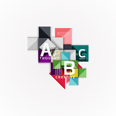 Abstract geometric option infographic banners, a b c steps process