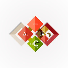 Abstract geometric option infographic banners, a b c steps process