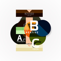 Abstract geometric option infographic banners, a b c steps process