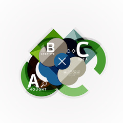 Abstract geometric option infographic banners, a b c steps process