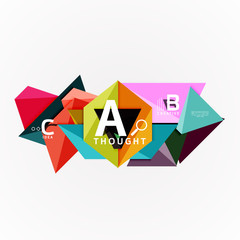 Abstract geometric option infographic banners, a b c steps process