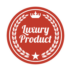 Luxury product label on white background.