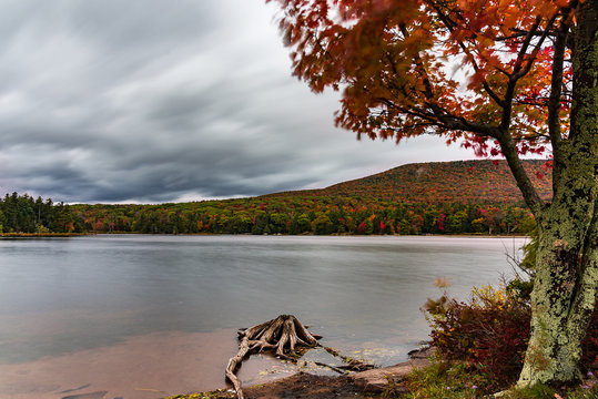 View of South Lake at North/South Lake Campground in Catskill Mountains - New York