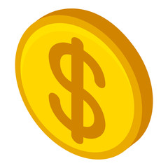 money coin isometric icon vector illustration design