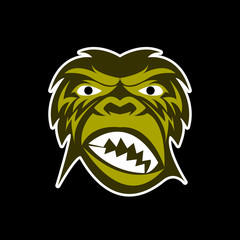 head monkey vector logo