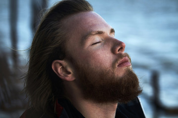 Fototapeta premium Man near the sea