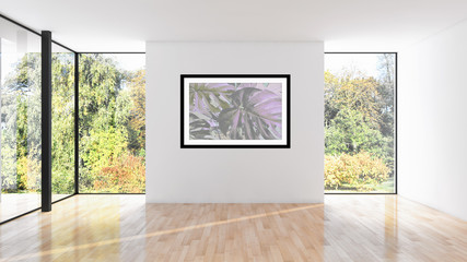 Obraz premium Modern bright interiors apartment 3D rendering illustration