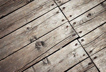 Obraz premium Detail of old wooden board floor