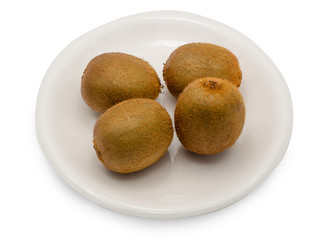 Kiwi fruit on white background.