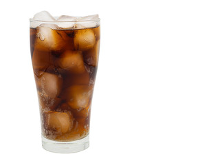 Cola in glass.