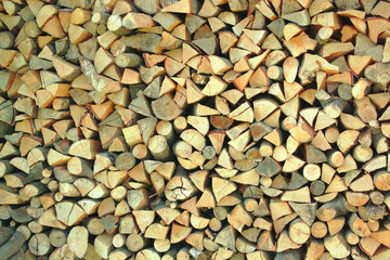 chopped logs stacked on top of each other