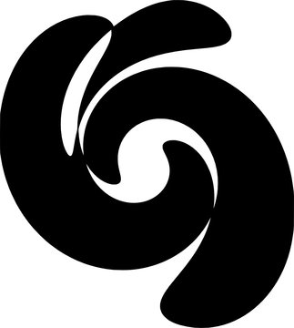 The silhouette of an abstract decorative spiral