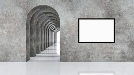 Modern bright interiors apartment 3D rendering illustration