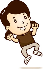Cartoon Girl Jumping