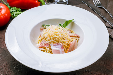 Spaghetti Carbonara with bacon