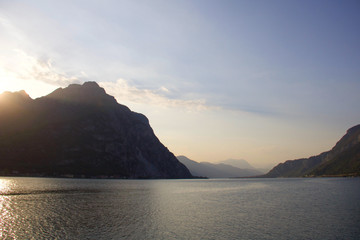 beautiful landscape of a part of Como lake in lombardy