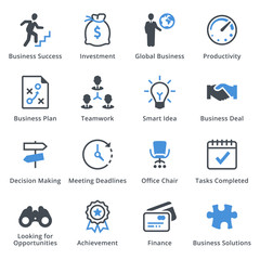 Business Icons Set 1 - Blue Series