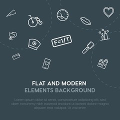 Fototapeta na wymiar health, science, valentine, beauty and cosmetics outline vector icons and elements background concept on dark background.Multipurpose use on websites, presentations, brochures and more.
