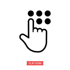 Enter pincode vector icon, password symbol. Flat sign illustration for web or mobile app on white background isolated