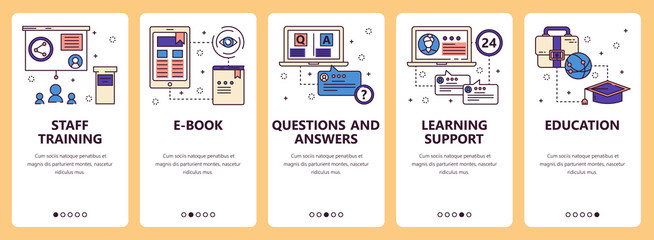 Vector line art web and mobile app template set