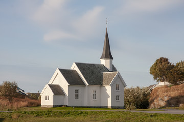 Fototapeta na wymiar Wooden church Træna in Northern Norway