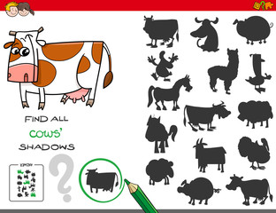 shadows game with cows characters