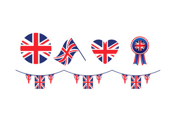 United Kingdom symbols set flags