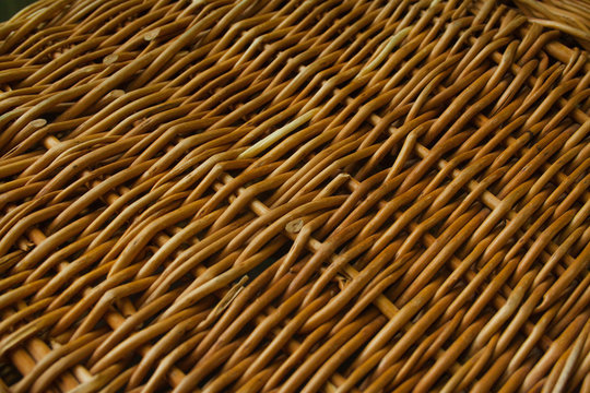 Braided wooden basket