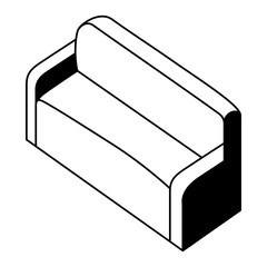 comfortable sofa isometric icon vector illustration design