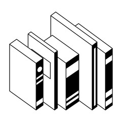 text books isometric icon vector illustration design