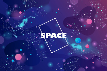 space banner. cosmos. universe. infinity.  vector illustration © sweet kiwi